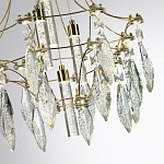 Люстра подвесная из металла с хрустальными подвесками прозрачного цвета Quasar 41 варинант исполнения - 3 | Loft Concept в Москве