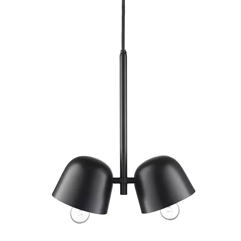 Подвесной светильник черный с 2-мя плафонами Pendant lamp Black Черный в Москве | Loft Concept 