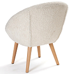 Кресло на деревянных ножках с обивкой из ткани букле Aldo Boucle Armchair варинант исполнения - 4 | Loft Concept в Москве