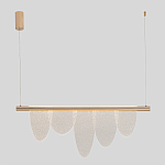 Люстра подвесная с пятью прозрачными элементами в форме лепестков и золотистым металлическим основанием DALI Tonin Casa варинант исполнения - 3 | Loft Concept в Москве