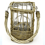 Кашпо стеклянное в плетёной корзине Argo варинант исполнения - 1 | Loft Concept в Москве