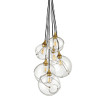 Подвесной светильник с шестью прозрачными стеклянными шарообразными плафонами Hinkley варинант исполнения - 1 | Loft Concept в Москве