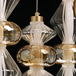 Люстра с плафонами из прозрачного и янтарного стекла в виде шаров и ромбов Gabriel Scott Luna варинант исполнения - 11 | Loft Concept в Москве