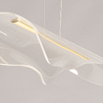 Люстра линейная с прозрачным волнообразным плафоном Wave Line варинант исполнения - 9 | Loft Concept в Москве