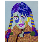 Картина с вышивкой Портрет wall panel People with the yellow ear 3 варинант исполнения - 3 | Loft Concept в Москве