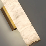 Бра с цилиндрическим плафоном из белого алебастра на прямоугольном основании Латунь Cryptocrystalline Stone варинант исполнения - 3 | Loft Concept в Москве