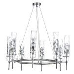 Люстра подвесная круглая с 8-ю цилиндрическими плафонами из стекла LIAISON варинант исполнения - 1 | Loft Concept в Москве