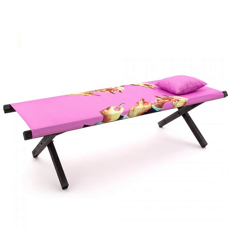 Шезлонг Seletti Poolbed Lipstick Pink Розовый Черный в Москве | Loft Concept 