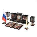 Настольный письменный набор из креноида и змеевика на бронзовых ножках Marble Accessory варинант исполнения - 2 | Loft Concept в Москве