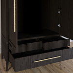 Шкаф платяной Primo с выдвижными ящиками шпон Темный орех варинант исполнения - 5 | Loft Concept в Москве