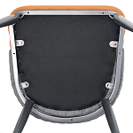 Стул оранжевый с высокой спинкой из искуственной кожи на серых металлических ножках Enigma Orange варинант исполнения - 5 | Loft Concept в Москве