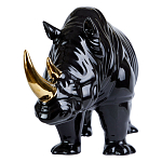 Статуэтка черный носорог с золотыми рогами Golden Horned Black Rhino варинант исполнения - 2 | Loft Concept в Москве