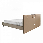 Кровать двуспальная серая с изголовьем из экокожи и ткани Modern Look варинант исполнения - 2 | Loft Concept в Москве