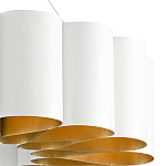 Люстра круглая фактурная в сочетании белого и золотого цвета Wide Stripes of Ribbon варинант исполнения - 1 | Loft Concept в Москве