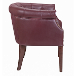 Кресло низкое из натуральной кожи на 4-х деревянных ножках из массива бука Chloe Leather Armchair vine варинант исполнения - 2 | Loft Concept в Москве