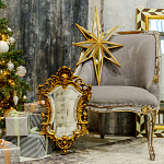 Зеркало настенное в ажурной раме золотого цвета с эффектом старины Classic Ornament Mirror варинант исполнения - 2 | Loft Concept в Москве