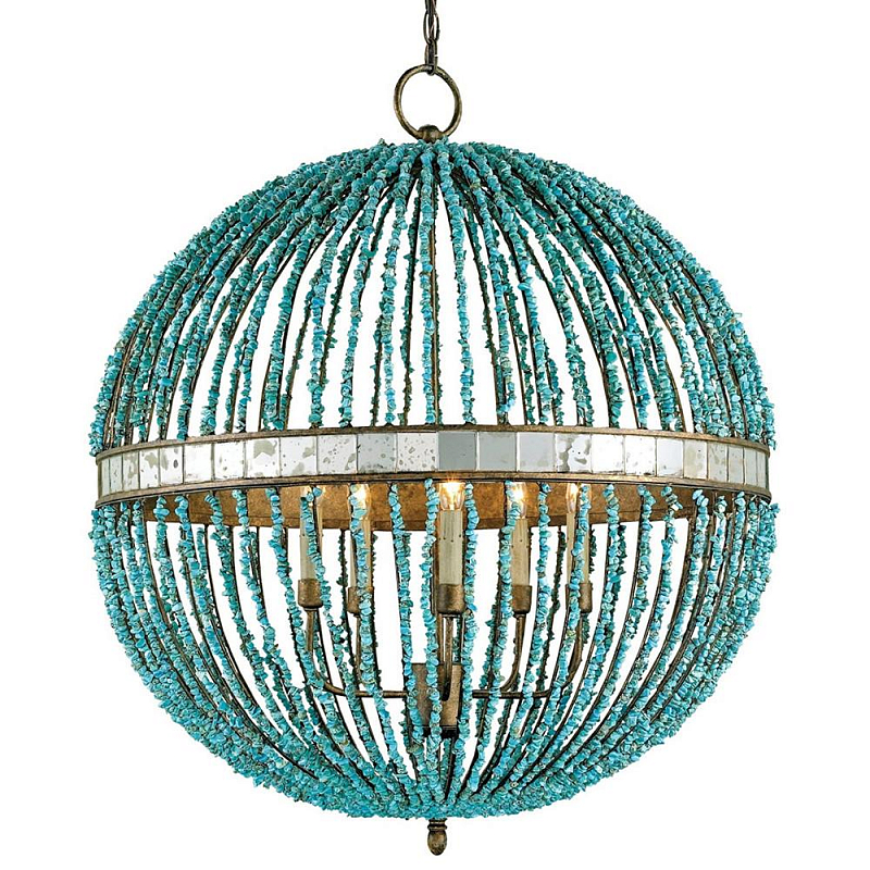  CURREY AND COMPANY BEADED ORB CHANDELIER  TURQUOISE BLUE    | Loft Concept 