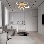 Потолочная люстра с 5-ю светодиодными лампами с золотистым каркасом Ring of Fire варинант исполнения - 1 | Loft Concept в Москве