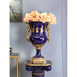 Ваза темно-синего цвета из фарфора с бронзовыми ручками в виде фигур Eden Garden porcelain and bronze варинант исполнения - 8 | Loft Concept в Москве