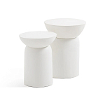 Приставной столик белого цвета Tori варинант исполнения - 4 | Loft Concept в Москве