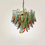 Люстра стеклянная с зелеными лепестками Green Leaf Fall варинант исполнения - 3 | Loft Concept в Москве