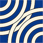 Дизайнерская плитка с узором Круги синяя варинант исполнения - 2 | Loft Concept в Москве