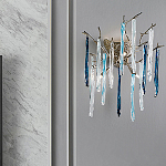 Бра с ветвистым каркасом из металла и подвесками из стекла Droplet Chandelier варинант исполнения - 1 | Loft Concept в Москве