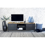 ТВ-тумба из металла и столешницей из массива дуба Metal Wood TV-Stand варинант исполнения - 5 | Loft Concept в Москве