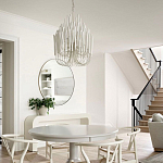 Люстра белая с несколькими ярусами деревянных палочек Bright Wooden Chandelier варинант исполнения - 6 | Loft Concept в Москве