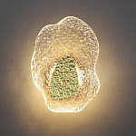 Бра с рельефным волнообразным стеклянным плафоном и вставкой из мрамора Liquid Stone варинант исполнения - 4 | Loft Concept в Москве