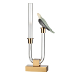 Настольная лампа с прозрачной трубкой и декоративной фигуркой птицы на бронзовой подставке Ganthea варинант исполнения - 1 | Loft Concept в Москве