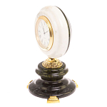 Часы настольные бронзовые из натуральных камней Мрамор и Змеевик Stone Clock варинант исполнения - 5 | Loft Concept в Москве