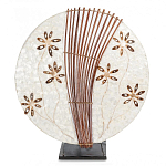 Настольная лампа из перламутра и дерева на подставке Indonesian Shell Flower варинант исполнения - 3 | Loft Concept в Москве