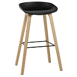 Барный стул на ножках из натурального дерева Boras Black варинант исполнения - 1 | Loft Concept в Москве