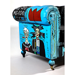 Кресло "Баския и Уорхол" Basquiat Warhol graffiti chair натуральная кожа варинант исполнения - 4 | Loft Concept в Москве