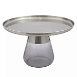 Кофейный столик с основанием из закаленного стекла Classic Round Gray Table варинант исполнения - 1 | Loft Concept в Москве