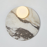Бра круглое с каменным основанием и плафоном из стекла Shaw Marble Lighting варинант исполнения - 1 | Loft Concept в Москве