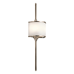 Бра вертикальное с белым полукруглым плафоном и длинным стержнем L Kichler варинант исполнения - 1 | Loft Concept в Москве