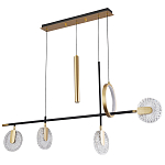Линейная металлическая геометрическая люстра Geometry Crystal Linear Chandelier варинант исполнения - 1 | Loft Concept в Москве