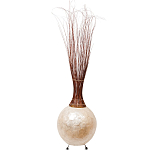 Торшер из перламутра на металлическом каркасе Indonesian Comet варинант исполнения - 3 | Loft Concept в Москве