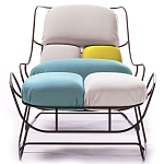 Дизайнерское разноцветное кресло на металлическом каркасе с подставкой для ног Poltronova Plasma Armchair варинант исполнения - 4 | Loft Concept в Москве