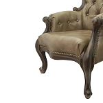 Кресло кожаное с мягкими подлокотниками на 4-х деревянных ножках Evelyn Classical Armchair варинант исполнения - 4 | Loft Concept в Москве