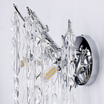 Бра цвета хром с ветвями и прозрачными стеклянными подвесками в виде вытянутых спиральных капель Droplet Chandelier варинант исполнения - 6 | Loft Concept в Москве