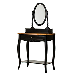 Трельяж черный из массива березы с зеркалом и ящиком Vintage варинант исполнения - 1 | Loft Concept в Москве