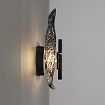 Бра с волнообразным стеклянным плафоном и вставкой из мрамора Liquid Stone варинант исполнения - 12 | Loft Concept в Москве