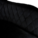 Барный стул со спинкой и подлокотниками на 4-х деревянных ножках Douglas Rhombus Черный Велюр варинант исполнения - 4 | Loft Concept в Москве