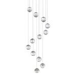 Люстра каскадная с прозрачными шарообразными плафонами Crystal Globule варинант исполнения - 1 | Loft Concept в Москве