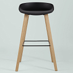 Барный стул на ножках из натурального дерева Boras Black варинант исполнения - 3 | Loft Concept в Москве