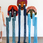 Вязаный Арт-Объект на стену из трех элементов Triptych варинант исполнения - 2 | Loft Concept в Москве