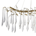 Линейная люстра с хрустальными подвесками в виде капель Droplet Crystal Gold Linear Chandelier 12 варинант исполнения - 2 | Loft Concept в Москве